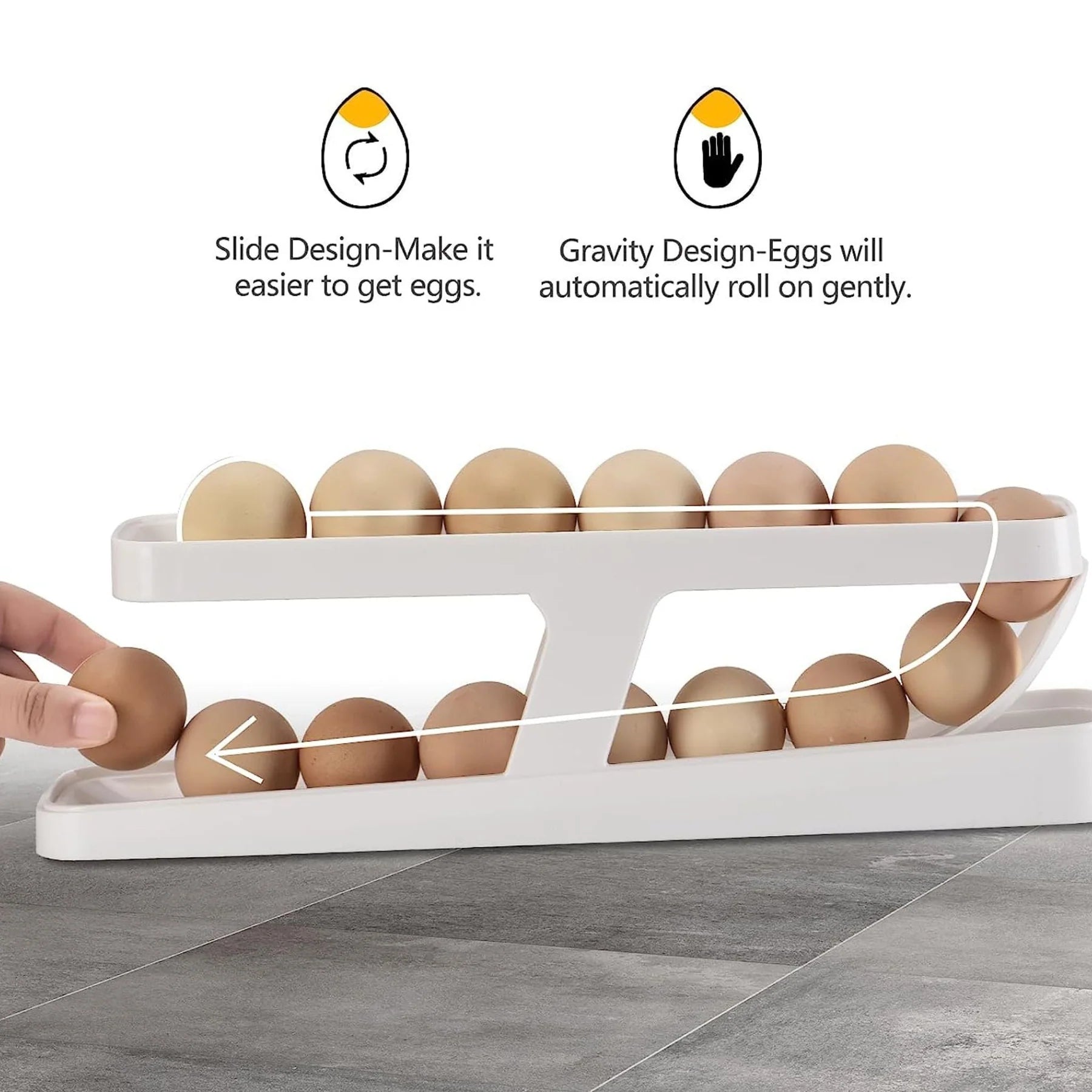 Automatic Egg Organizer -  Roll-on 2-tiers Egg Trays