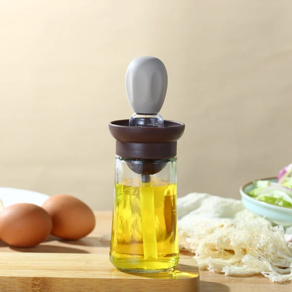 Silicone 2 in 1 Glass Oil Dispenser Bottle With Brush