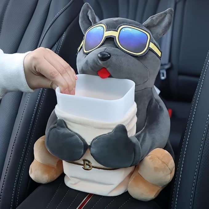 Multifunctional Dog Shape Car Trash Can And Storage Box