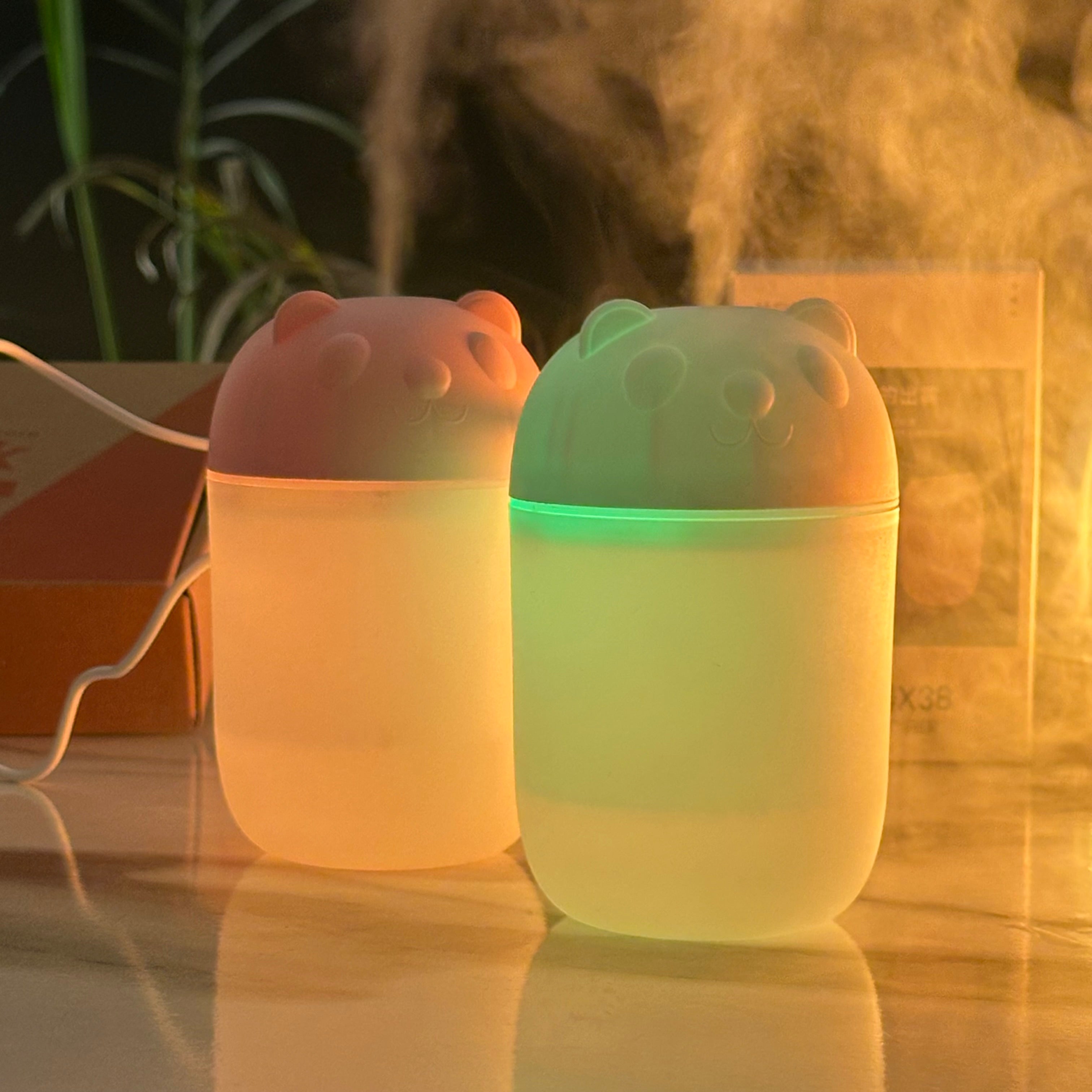 Cute Bear Portable Mini LED Humidifier X38 – Travel-Friendly Design