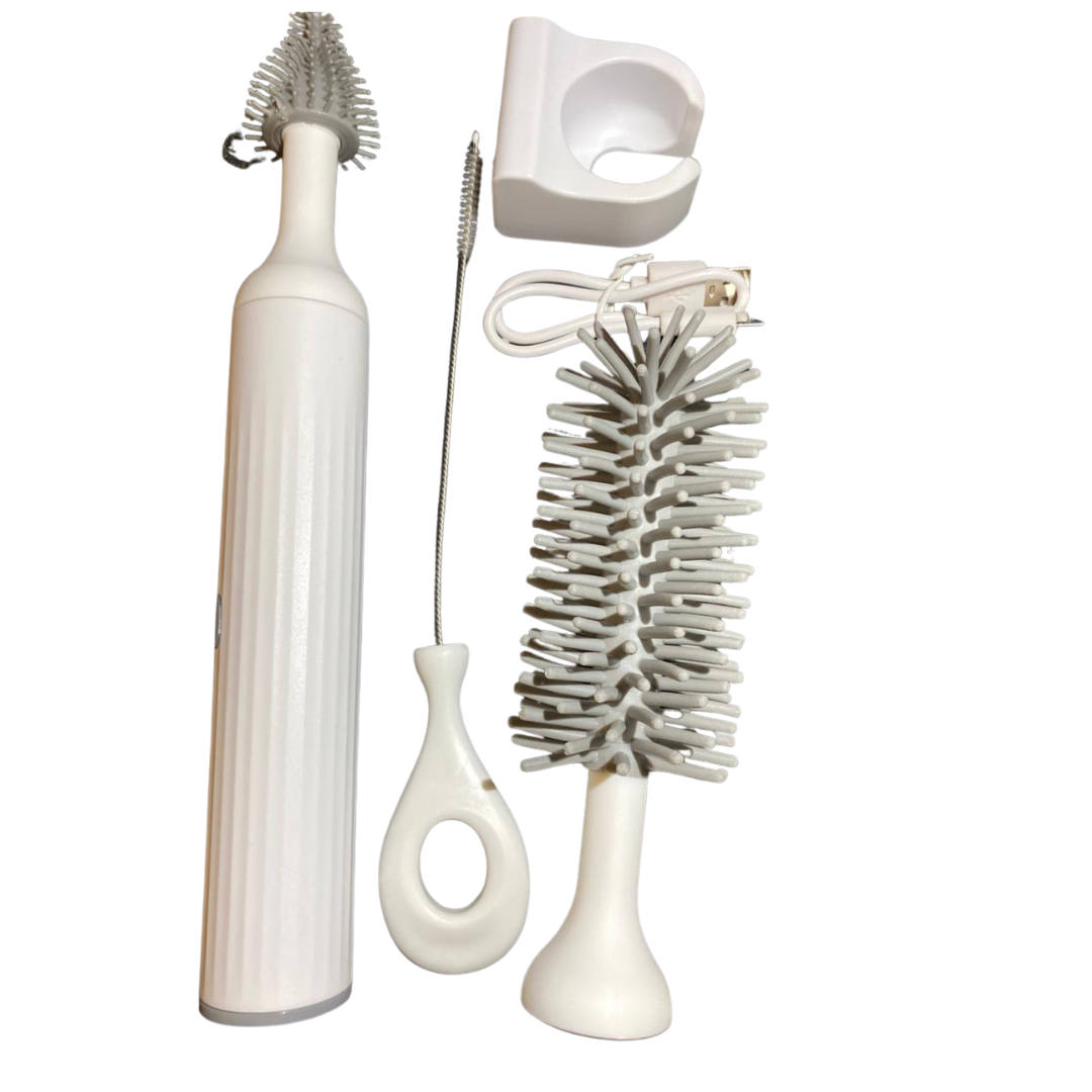 Rechargeable 360° Rotating Silicone Bottle Brush – Smart Baby Cup & Pacifier Cleaner