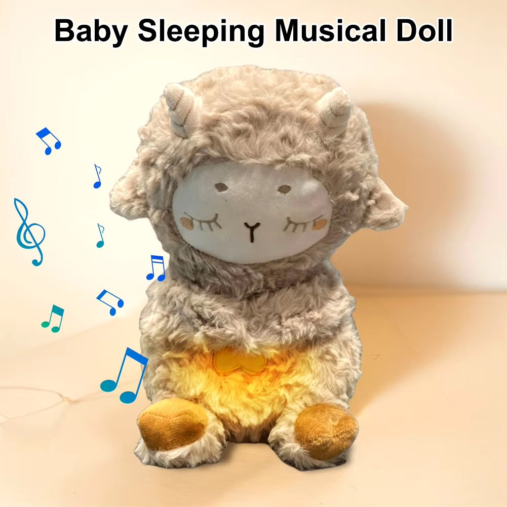 Adorable Lamb Baby Sleep Toy with Light & Realistic Breathing Effect