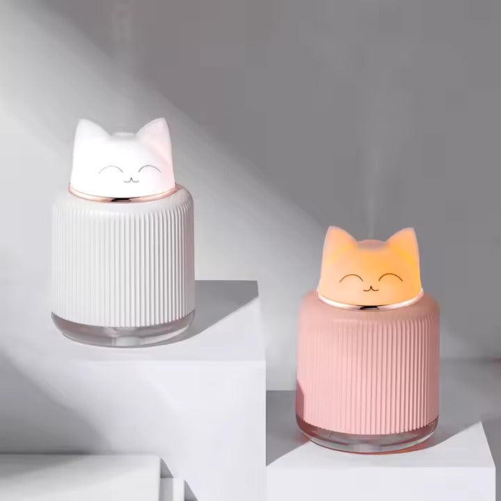 Cartoon Cat Mini Humidifier E340 – Quiet & Efficient Air Moisturizer