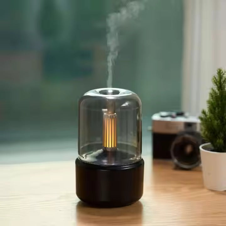 Portable Candlelight Humidifier & Oil Diffuser–Perfect for Relaxing Atmosphere