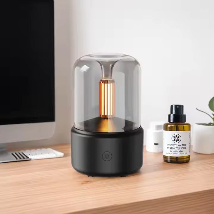 Portable Candlelight Humidifier & Oil Diffuser–Perfect for Relaxing Atmosphere