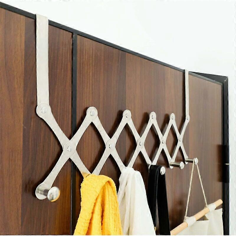 Expandable Over-the-Door Accordion Towel & Clothes Hanger Rack