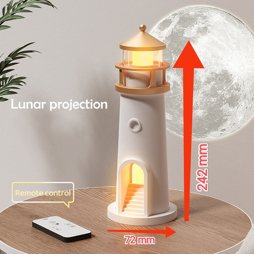 Modern Lighthouse Ambient Lamp with LED Moonlight Display- Night Lamp
