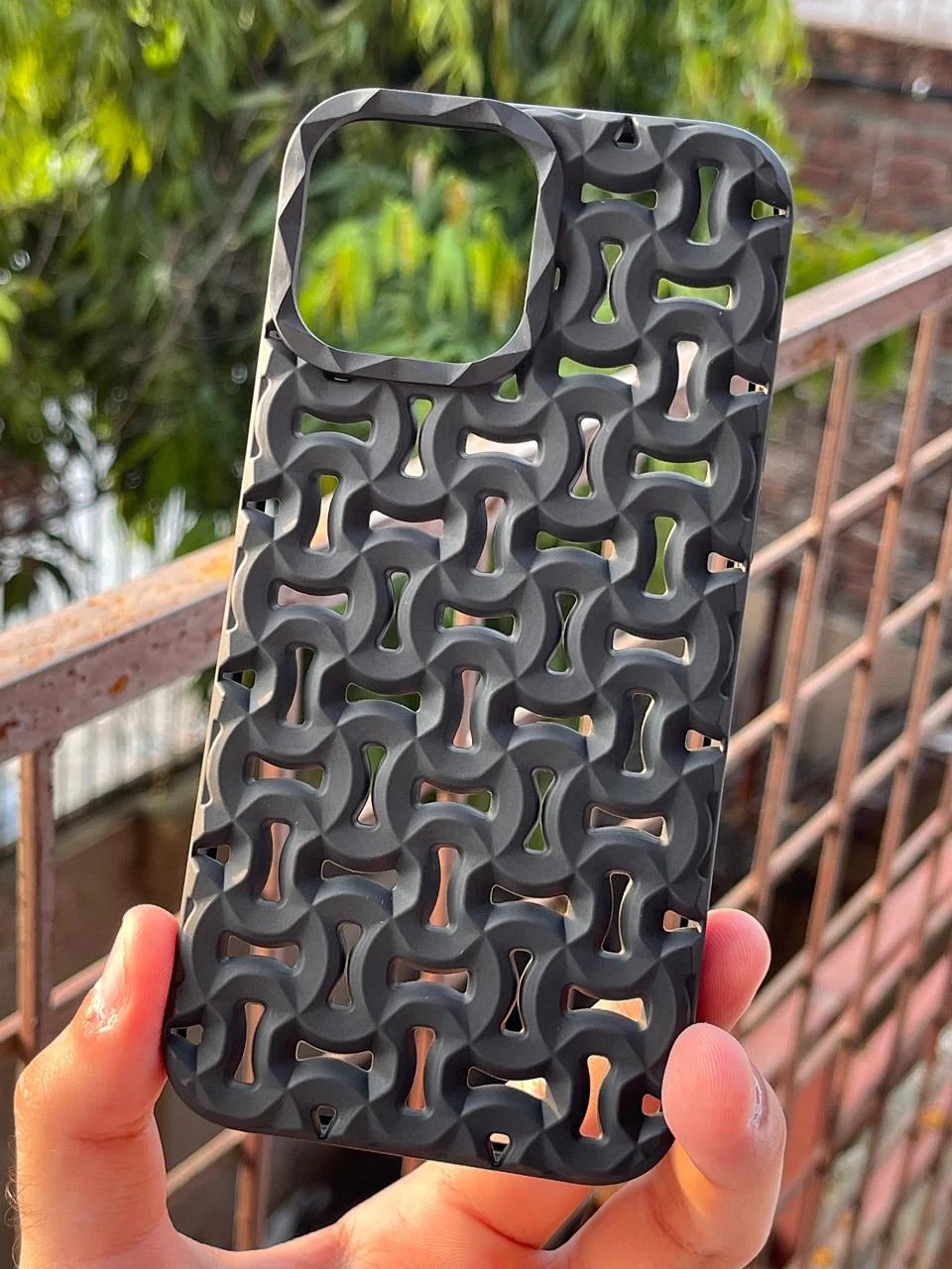 3D Geometric Hollow Design Shockproof Case for iPhone