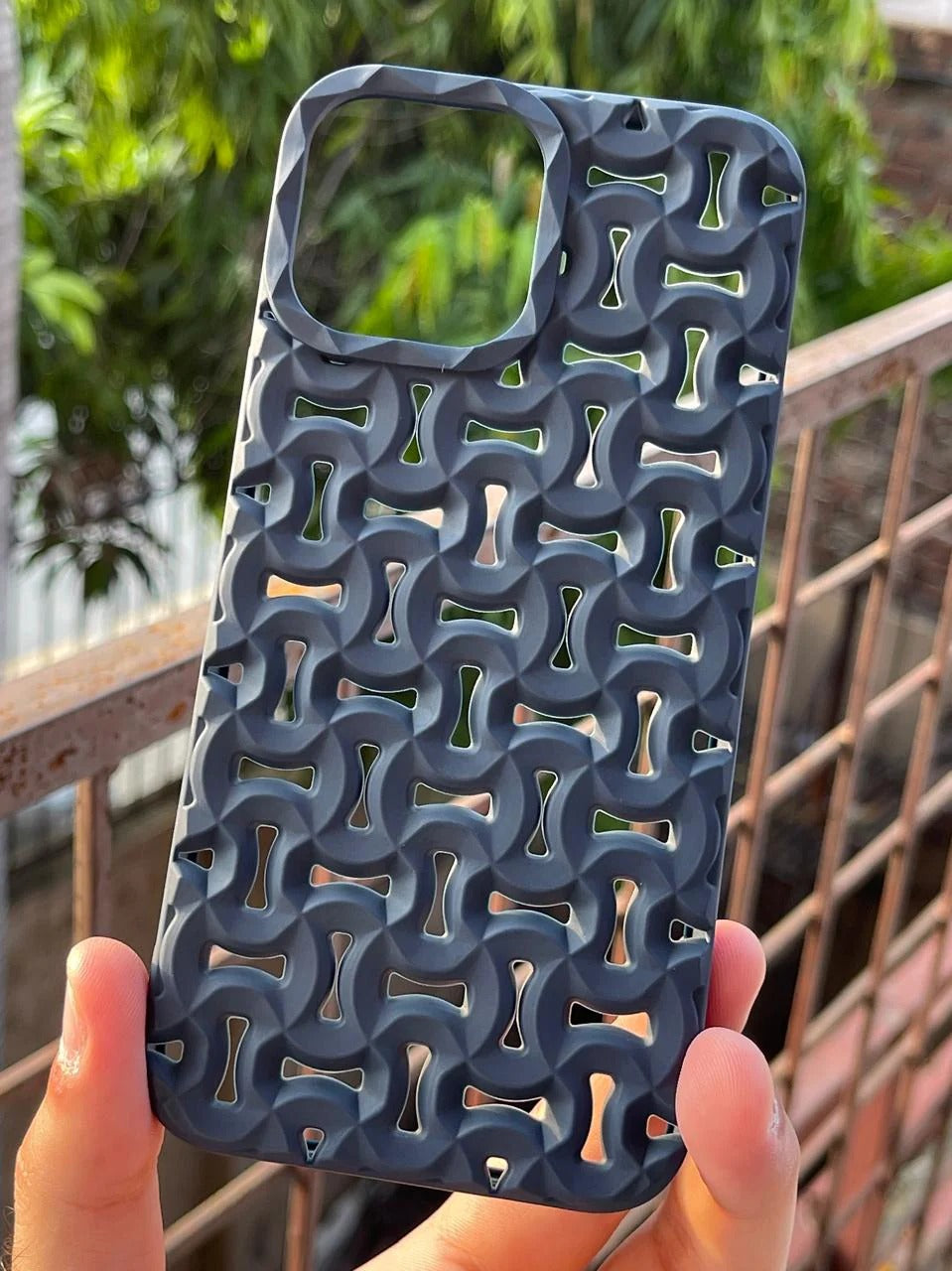 3D Geometric Hollow Design Shockproof Case for iPhone