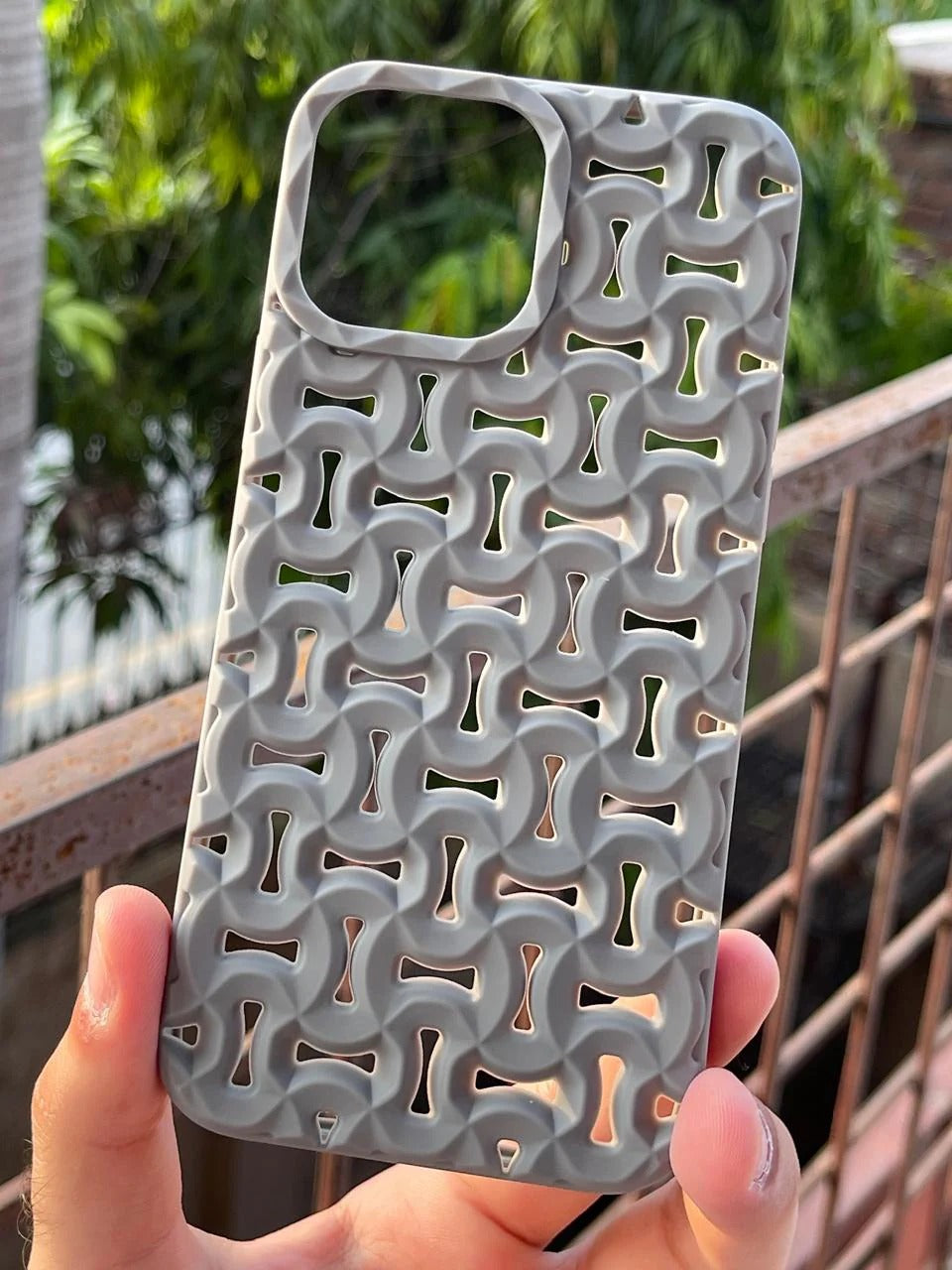 3D Geometric Hollow Design Shockproof Case for iPhone