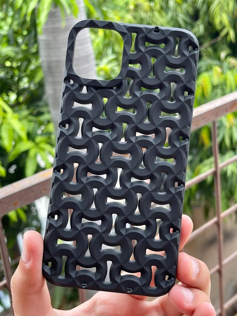 3D Geometric Hollow Design Shockproof Case for iPhone