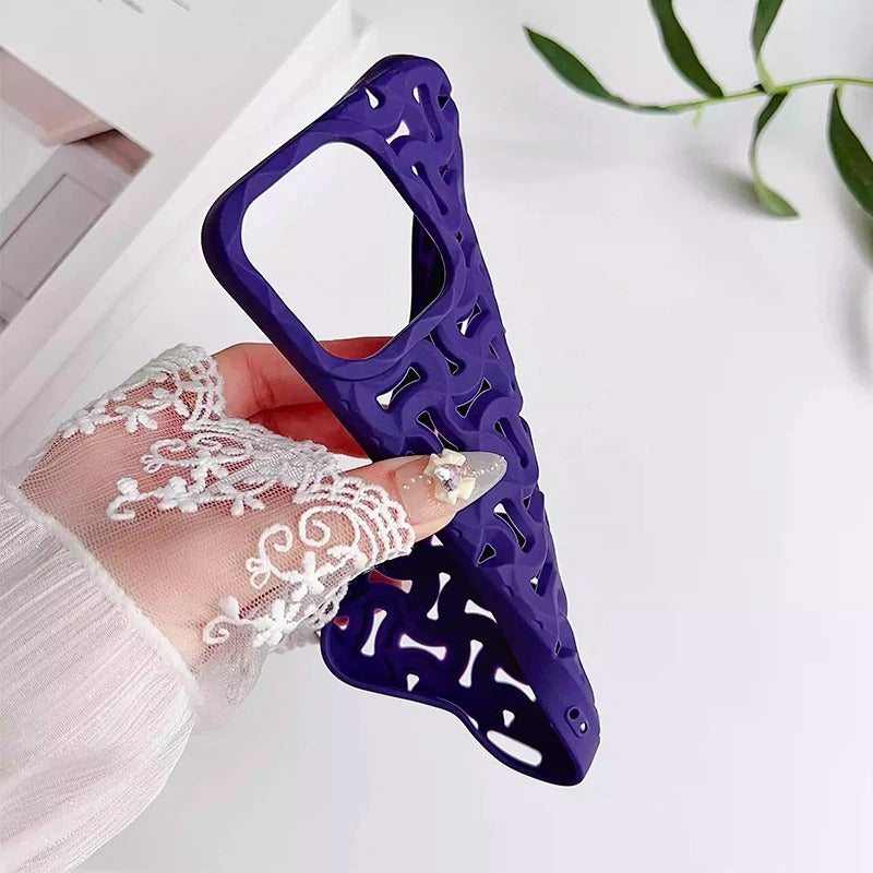 3D Geometric Hollow Design Shockproof Case for iPhone