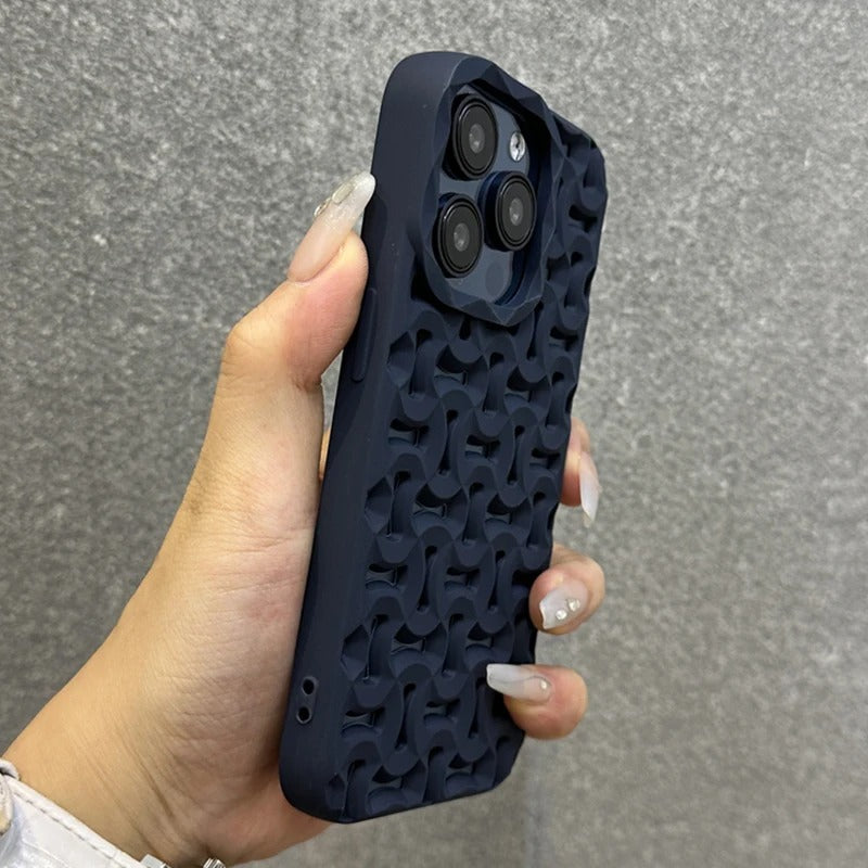 3D Geometric Hollow Design Shockproof Case for iPhone