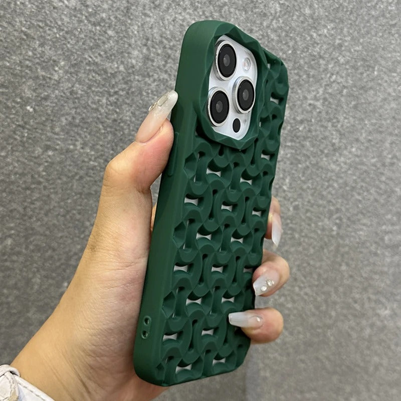 3D Geometric Hollow Design Shockproof Case for iPhone