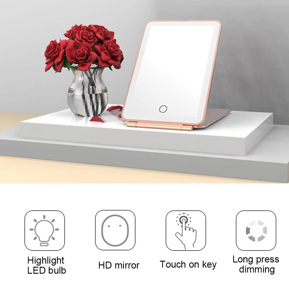 Travel-Friendly Rechargeable LED Mirror Tablet Shape with Touch Screen