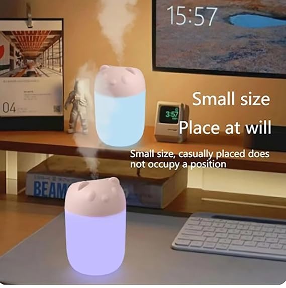 Cute Bear Portable Mini LED Humidifier X38 – Travel-Friendly Design