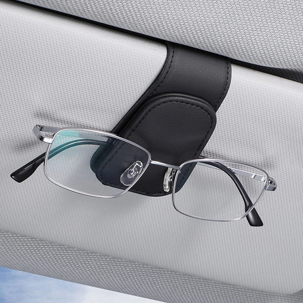 Leather Car Visor Sunglasses Holder