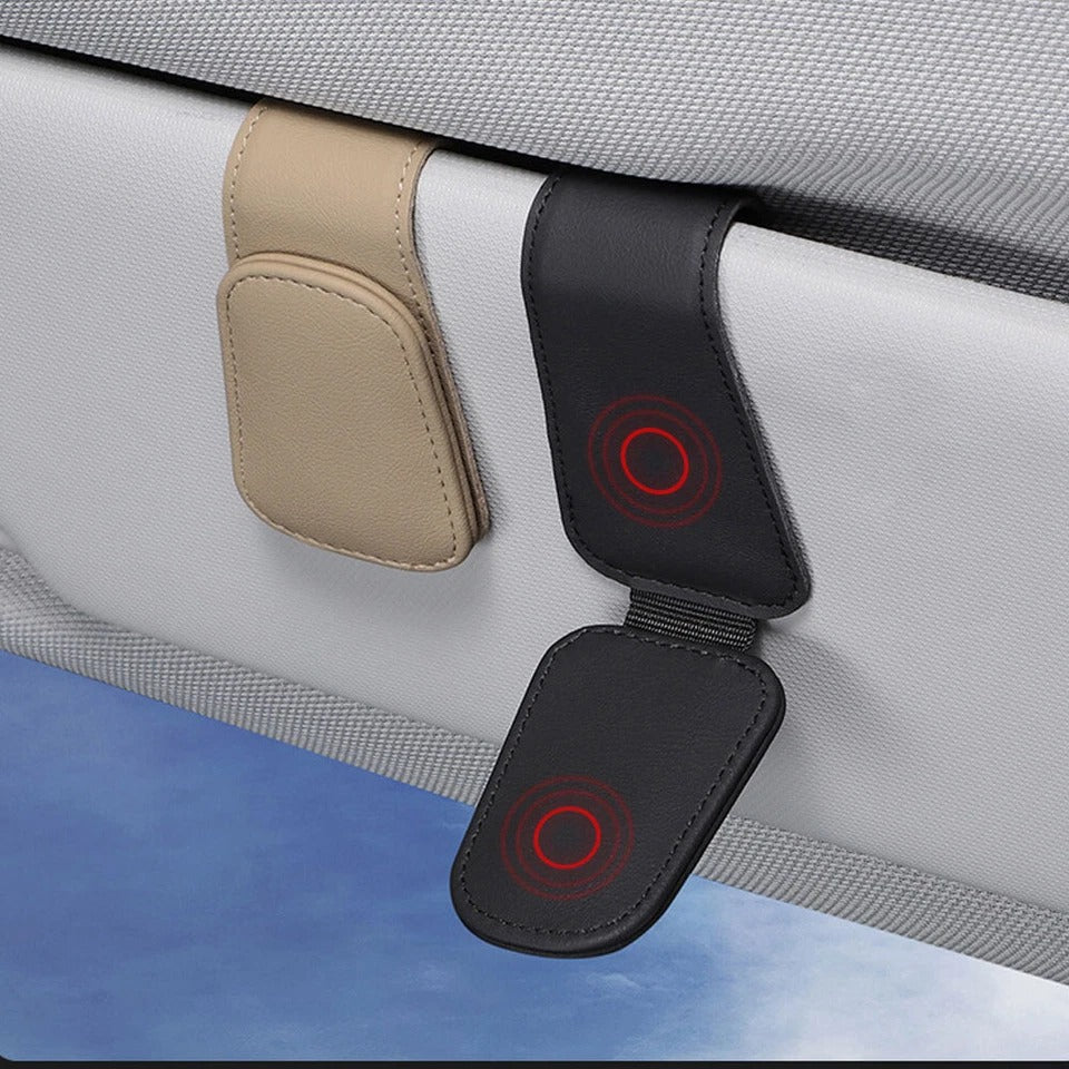 Leather Car Visor Sunglasses Holder