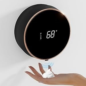 Smart Rechargeable Automatic Foaming Soap Dispenser Touchless with Built-in Temperature Display