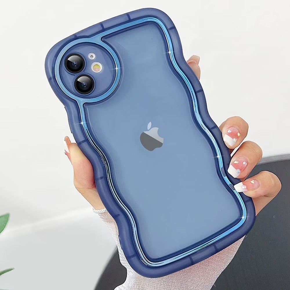 Wavy Edge Transparent iPhone Case – Shockproof Soft Silicone Cover
