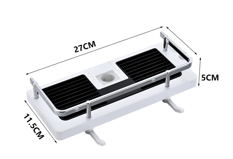 Adhesive Shower Shelf with Soap Holder – Tool-Free Installation for Modern Bathrooms