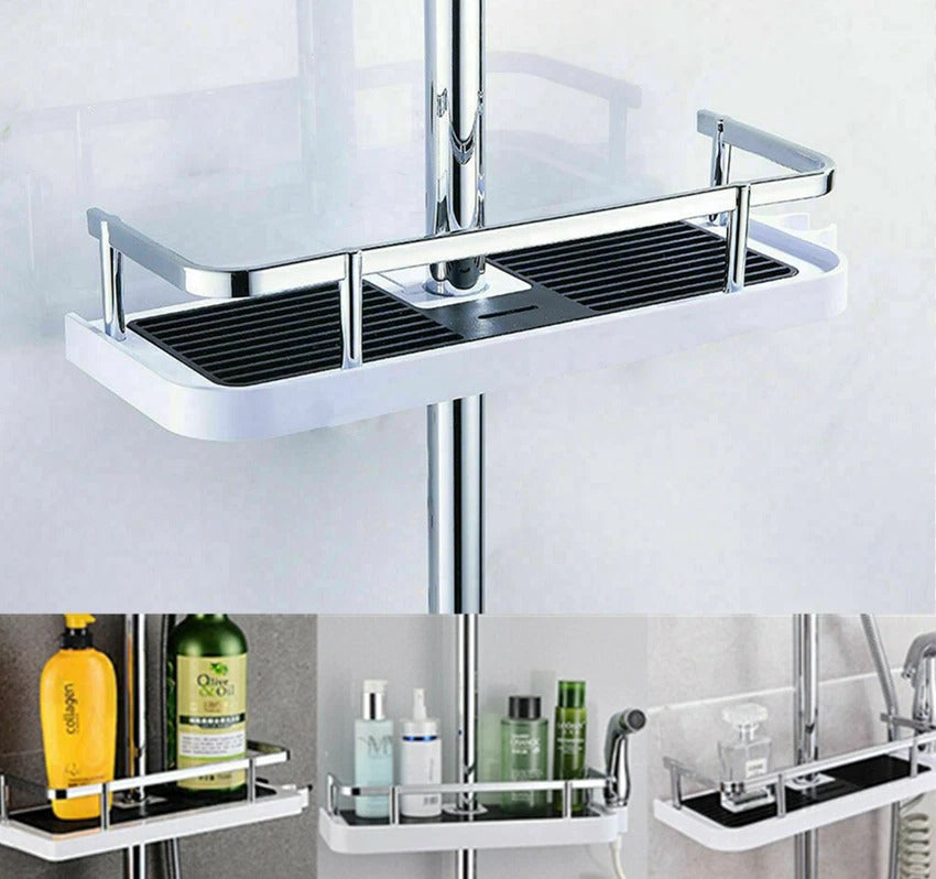 Adhesive Shower Shelf with Soap Holder – Tool-Free Installation for Modern Bathrooms