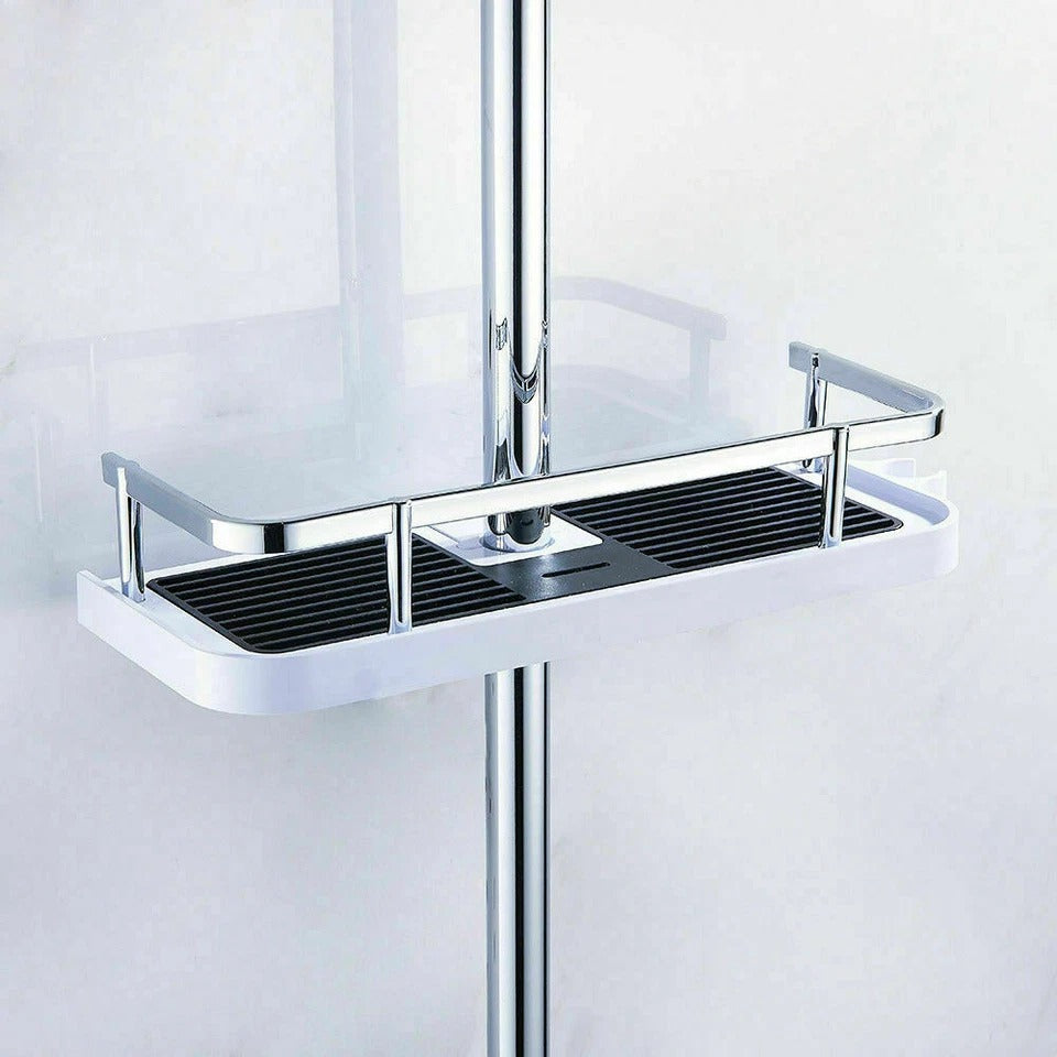 Adhesive Shower Shelf with Soap Holder – Tool-Free Installation for Modern Bathrooms