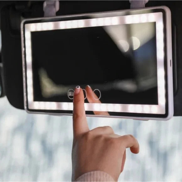 LED Rechargeable Car Sun Visor Makeup Mirror with 3 Light Modes