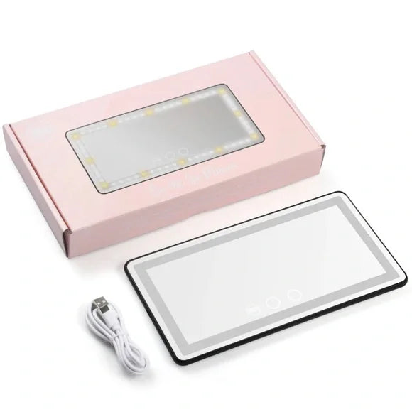 LED Rechargeable Car Sun Visor Makeup Mirror with 3 Light Modes