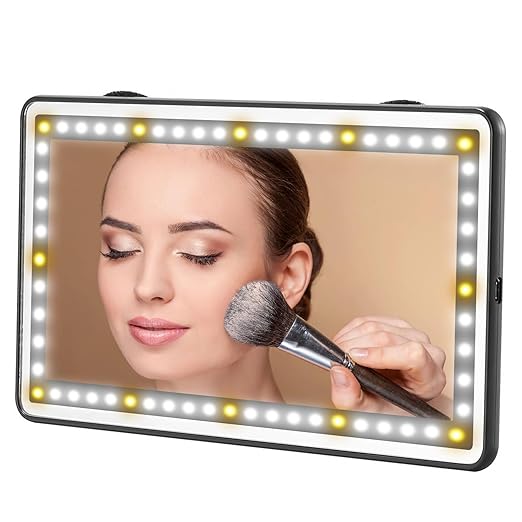 LED Rechargeable Car Sun Visor Makeup Mirror with 3 Light Modes