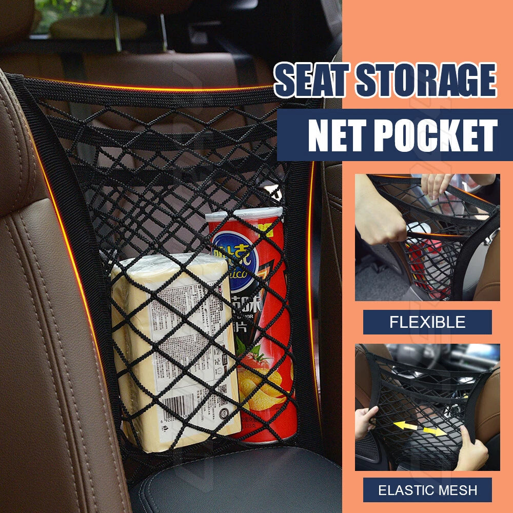 3 Layer Seat Storage Net & Barrier For Car Organizer