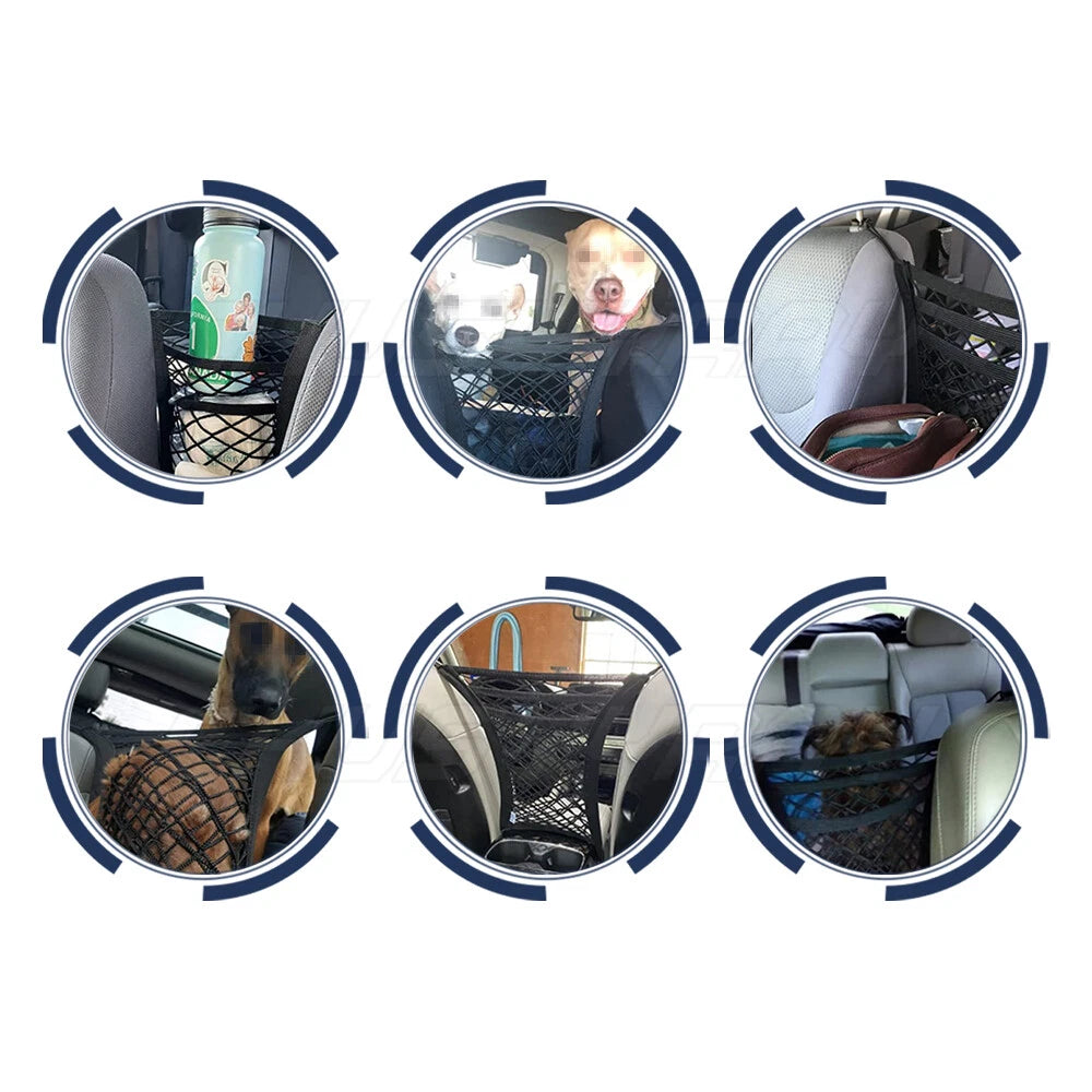 3 Layer Seat Storage Net & Barrier For Car Organizer