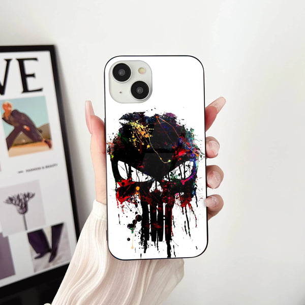 Punisher Skull Design - HQ Ultra Shine Premium Glass Phone Case All Models