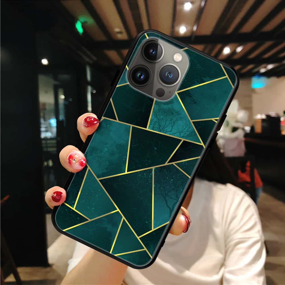 Geometric Marble Premium Glass Phone Case All Models