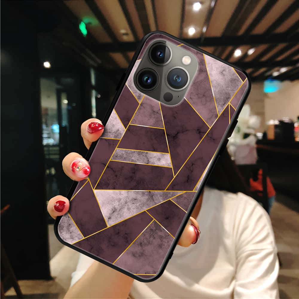 Geometric Marble Premium Glass Phone Case All Models