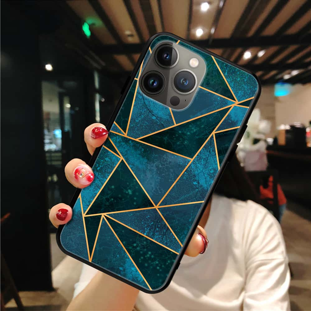 Geometric Marble Premium Glass Phone Case All Models