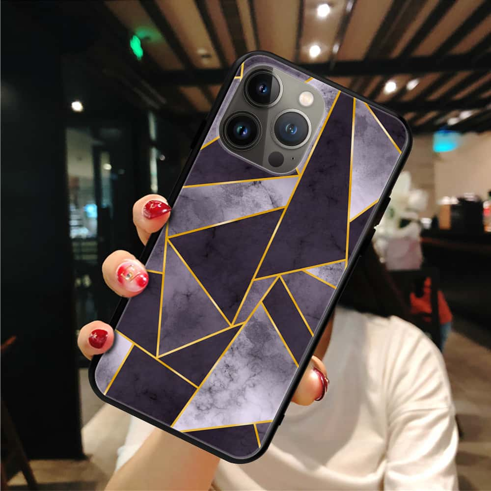 Geometric Marble Premium Glass Phone Case All Models