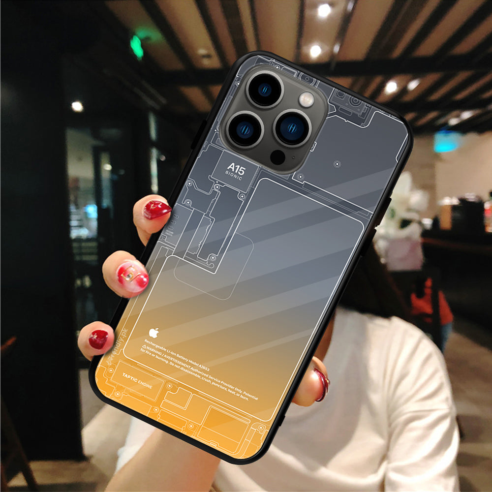 iPhone Schematics Designs - HQ Ultra Shine Premium Glass Phone Case